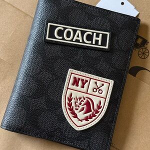 COACH Passport Case Wallet | Signature Canvas | NY Patches | NWT